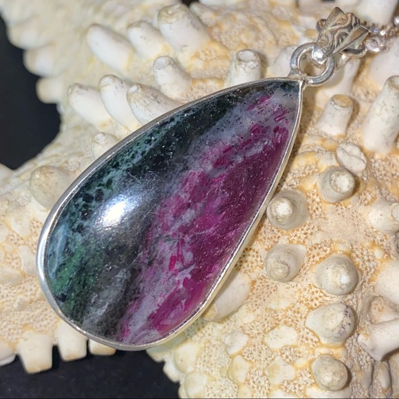 Ruby Zioisite ๐ Natural Gemstone handcrafted pendant - Picture 3 of 8